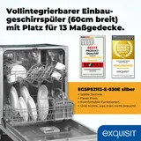 GGV Exquisit Exquisit Geschirrspüler, Spülmaschine, 60 cm Breite, Vollintegrierbar, 13 Maßgedecke, Power+, ECO-Modus, Geschirrspüler, EGSP52113-E-030E silber