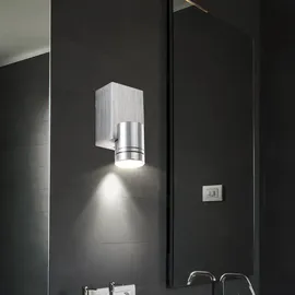 ETC Shop 4er Set LED Wand Spot Strahler Wohn Ess Zimmer Beleuchtung ALU Spot Leuchte gebürstet