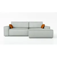 Mebloland Ecksofa TOR mit Schlaffunktion. Farbe: Sage. - Grau