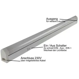 ChiliTec LED Unterbauleuchte 36cm 5Watt 490 Lumen - LichtfarbeWeiß Warmweiß einstellbar Lichtleiste für Küche Bad Büro Regal - Schwenkbar Neigbar
