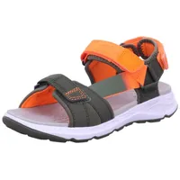 Superfit Criss Cross Sandale, Grün/Orange 7020, 32 EU