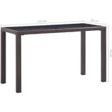 vidaXL Gartentisch 123 x 60 x 74 cm Braun