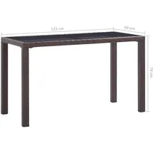 vidaXL Gartentisch 123 x 60 x 74 cm Braun