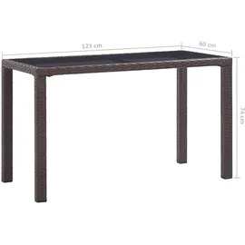 vidaXL Gartentisch 123 x 60 x 74 cm Braun