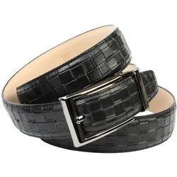 Ledergürtel ANTHONI CROWN, Damen, Gr. 100, schwarz, Leder, Flechtoptik, modisch, Gürtel, Eleganter Ledergürtel mit Flecht-Prägung