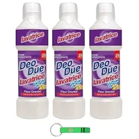 3x DEO DUE Detersivo Lavatrice Fleur Oriental,Waschmaschine Flüssigwaschmittel,25 Wäschen 1000ml + Beni Culinari Kostenloser Schlüsselanhänger