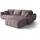 cornero Eckcouch Velours 3-Sitzer Dunkelrosa