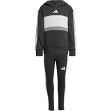 adidas Seasonal Essentials Tiberio 3-Streifen Jogginganzug Mädchen JI6218 - black/white/grey two, 128