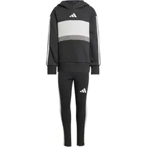 adidas Seasonal Essentials Tiberio 3-Streifen Jogginganzug Mädchen JI6218 - black/white/grey two, 128
