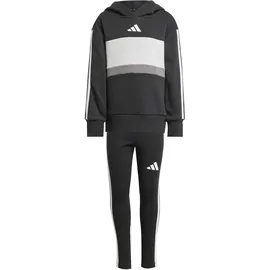 adidas Seasonal Essentials Tiberio 3-Streifen Jogginganzug Mädchen JI6218 - black/white/grey two, 128