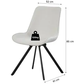 xonox.home Drehstuhl Emilia Webstoff creme 2er Set