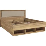 INOSIGN Bettgestell »Wharton, Breite 140cm bzw. 160cm, moderner Bettrahmen«, Doppelbett in zwei Grössen mit Innenfächer, beige