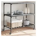 vidaXL Küchenwagen Grau Sonoma 100x50x95 cm Holzwerkstoff