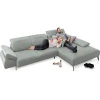 W.Schillig Ecksofa »levi, Designsofa, elegant und zeitlos, bequem, L-Form«, inklusive Kopfstützenverstellung & Seitenteilverstellung, Breite 344cm