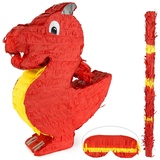 ILP Papierdekoration Pinata Drache, 40 x 10 x 50 cm rot