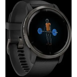 Garmin Venu 2 45 mm Silikonarmband schwarz/schiefer