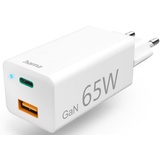 Hama 201643 GaN USB-C/A/QC Schnellladegerät 65 W weiß