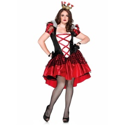 Leg Avenue Kostüm Sexy Königin der Herzen, Aufregendes Kostüm für kurvenreiche Schönheiten rot 3XL-4XL