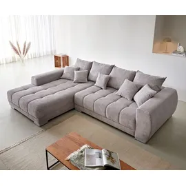 DeLife Ecksofa Josea Cord Silbergrau Ottomane links - Grau