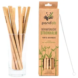 pandoo Mehrweg Trinkhalme aus Bambus Natur Braun