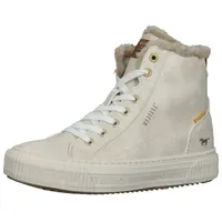 Mustang Damen High Top Sneaker mit softem Kunstfell offwhite -