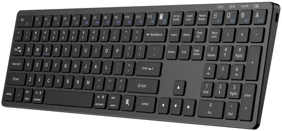 Neue Drahtlose Tastatur Triadyn PROTEUS Bluetooth 2.4GHz 4-Geräte Büro Slim Akku Schwarz