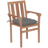 vidaXL Stapelbare Gartenstühle mit Kissen 4 Stk. Massivholz Teak