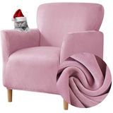 WJHDWYD Stretch-Sesselbezug 1-Sitzer, Samt-Clubsesselbezug, waschbar, Chesterfield-Sesselbezug, Sesselschutz for Wohnzimmer, Wanne, Stuhl, Sofa(Rosa)