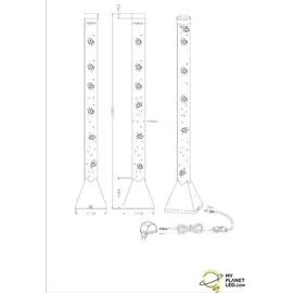 Trio Reality Leuchten LED-Wassersäule R5073-47, Kunststoff klar, titanfarbig, Farbwechsler, 5-er Set Deko-Fische