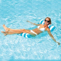 7WUNDERBAR Luftmatratze Aufblasbarer Wasserhängematte Pool Lounge Hängematte Wasseriege Faltbares schwimmende Bett Wasser Sofa (Hellblau)