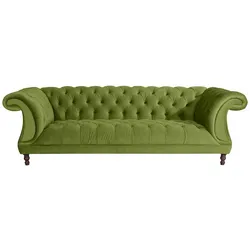 Olivgrünes Samtvelours Sofa im Barockstil 253 cm breit