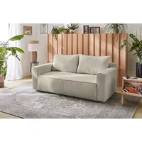Schlafsofa JOCKENHÖFER GRUPPE "Ron, B: 185 cm, Liegefl. 82x200 cm", grau (grau, beige), B:185cm T:88cm, Korpus: 100% Polyester;Kissen: 100% Polyester, Sofas, Schlafsofa, mit Bettfunktion & Bettkasten, Federkern