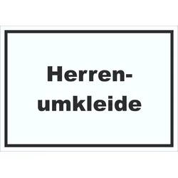 Herrenumkleide Schild mit Text waagerecht A0 (841x1189mm)