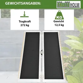 Trutzholm Rollstuhlrampe klappbar 152 cm Traglast 272 kg Alu grau schwarz beschichtet