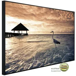 papermoon Infrarotheizung »EcoHeat - Flamingo Tropical Beach«, Matt-Effekt - bunt