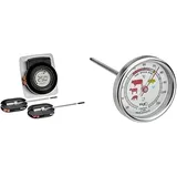 TFA Dostmann Smart Wireless BBQ Thermometer Hyper BBQ, 14.1513, mit App, für Smoker oder Grill + Analoges Bratenthermometer aus Edelstahl, 14.1028, ideal als Fleischthermometer, Geflügel, Fisch