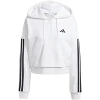 adidas Essentials 3-Streifen French Terry Quarter-Zip Hoodie White / Black XL