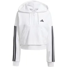 adidas Essentials 3-Streifen French Terry Quarter-Zip Hoodie White / Black XL