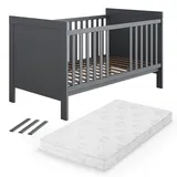 VitaliSpa Babybett Ajaton Grau 144.4 x 83 cm mit Matratze