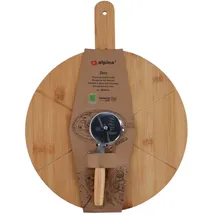 Alpina Pizzaschneidebrett Ø 34 cm Holz Braun