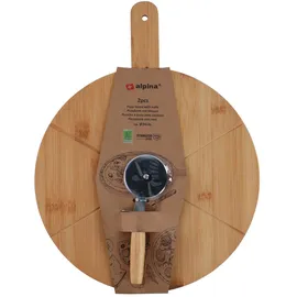 Alpina Pizzaschneidebrett Ø 34 cm Holz Braun