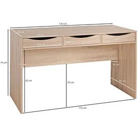 KADIMA DESIGN Schreibtisch MASSA Eiche / Beige