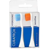 Curaprox Hydrosonic Sensitive Bürstenköpfe für Schallzahnbürste, Duo-Pack, blau/orange