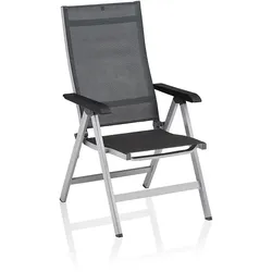 Kettler Basic+ Premium Multipositionssessel Aluminium/Outdoorgewebe - Silber/Lakritz - Aluminium/Outdoorgewebe - 61