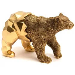 Goldener Bär mi Origami - Anderes Amadeus-Harz 17.3x8 cm