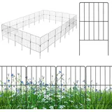 Goplus 25 Stück Gartenzaun Metall, 60 cm hoch Steckzaun Komplettset, Metallzaun Teichzaun Zaun für Hunde, Garten