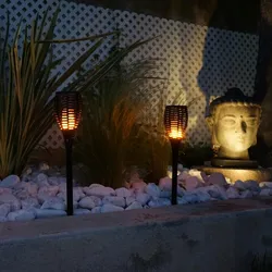 Lumisky 2 Mini-Fackeln mit Flammeneffekt H70CM Schwarz Lumi jardin