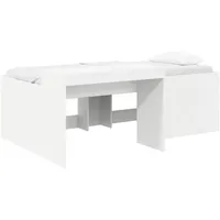 vidaXL Hochbett mit Schreibtisch 98,5 x 200 cm Holz weiß
