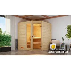 Sauna WEKA "Valida", beige (natur), Saunaofen, externe Steuerung, 7,5 kW, Saunen, 7,5 kW-Ofen mit digitaler Steuerung
