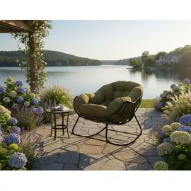 Lesli-Living Lesli Living Schaukelsessel Cozy Olive 0 x 0 x 0 cm anthrazit/olivgrün